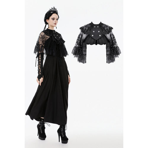 Dark in Love Bellatrix Lace Ruffle Capelet - DevilGothic DevilGothic