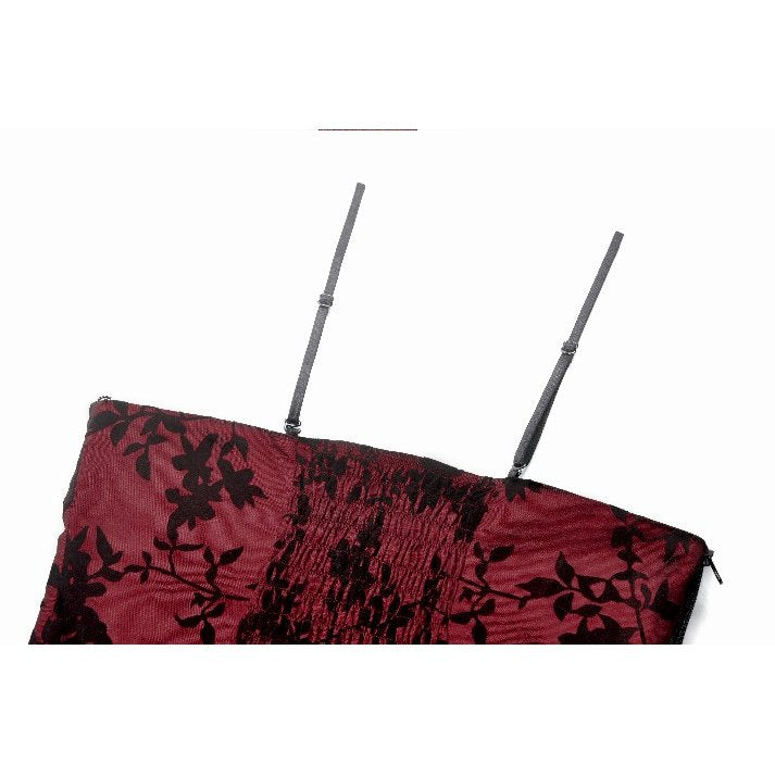 Dark in Love Althea Lace-Trimmed Velvet Goth Camisole in Burgundy - DevilGothic DevilGothic