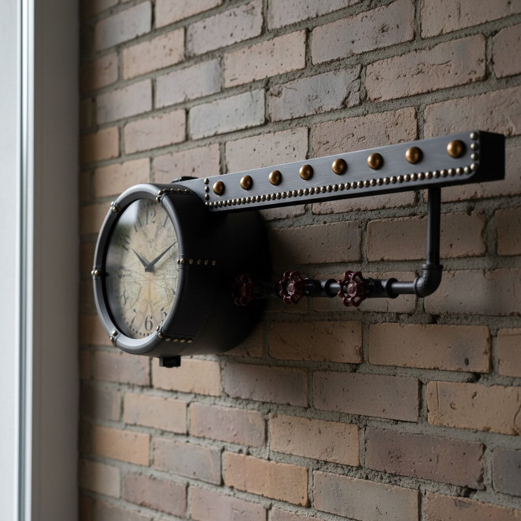 Wall Clock Shelf & Coat Rack | Vintage Multi-Functional Entryway Art