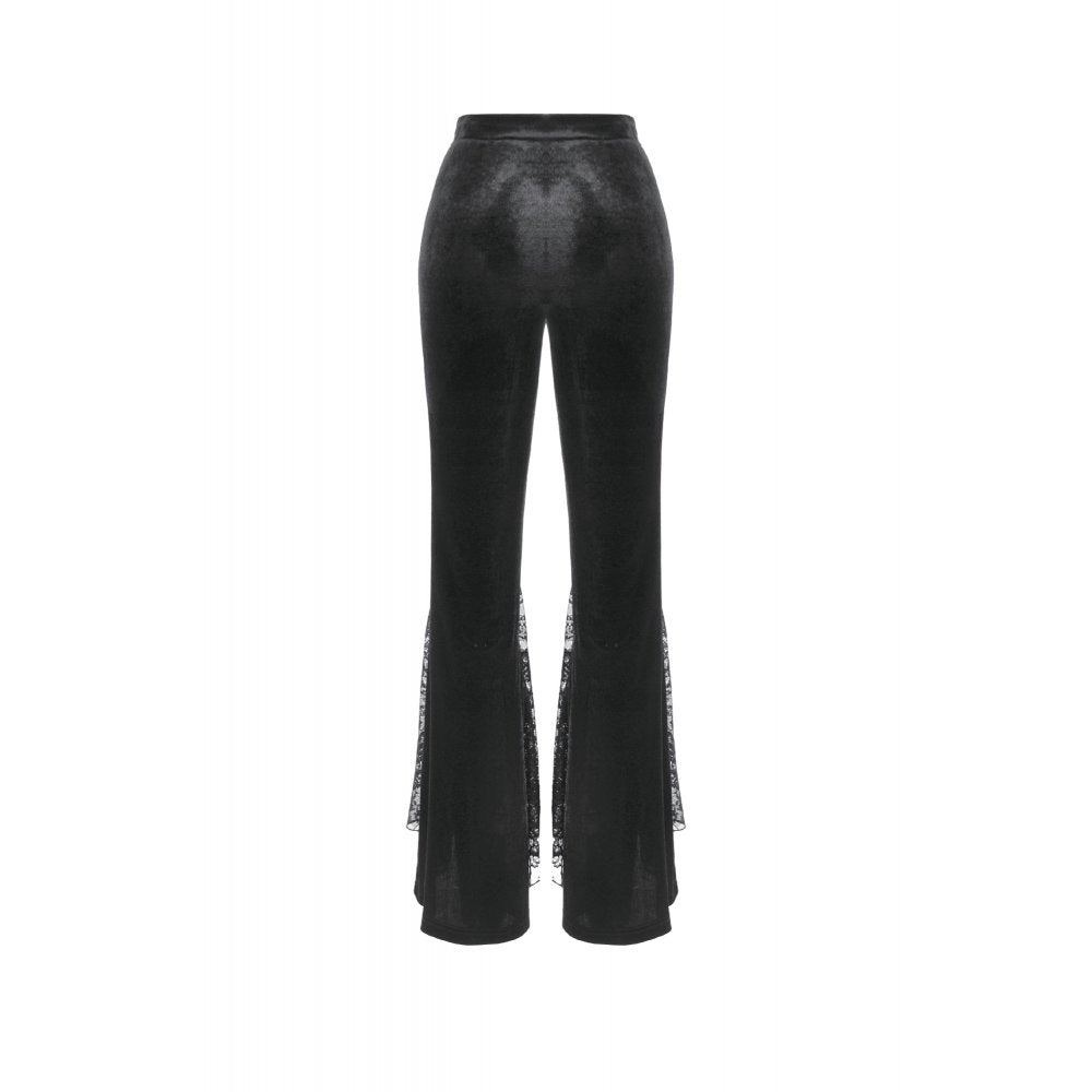 Dark in Love Erzebeth Velvet Lace Flare Trousers - DevilGothic DevilGothic