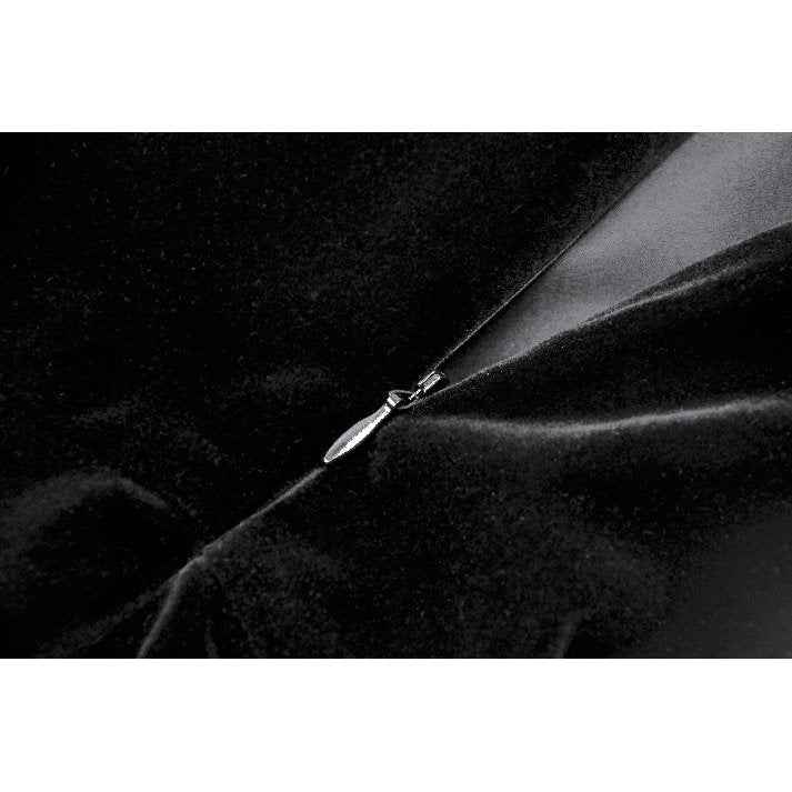 Dark in Love Lux Black Velvet Horn Embroidery Maxi Dress