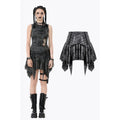 Dark in Love Elandra Layered Lace Handkerchief Hem Goth Skirt in Charcoal Black - DevilGothic DevilGothic