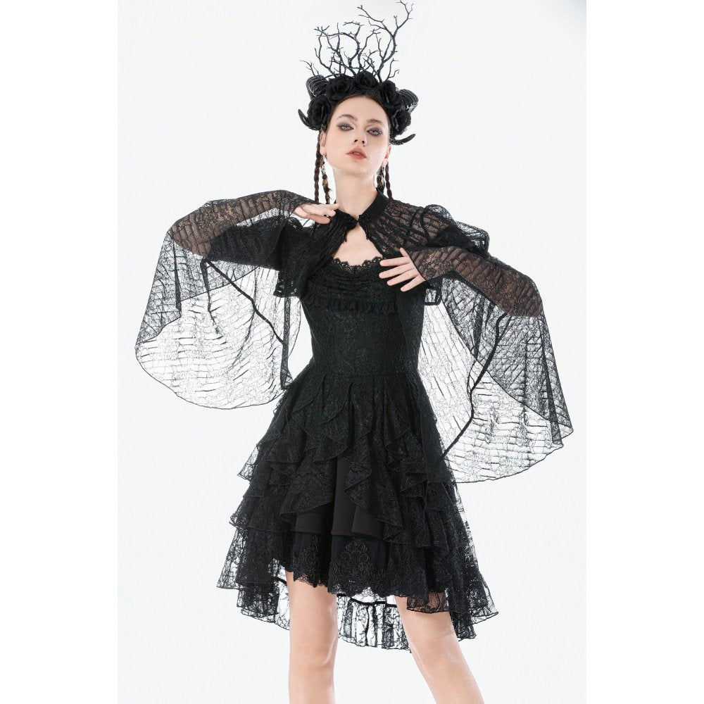 Dark in Love Elara Gothic Versatile Lace Shoulder Cape - DevilGothic DevilGothic