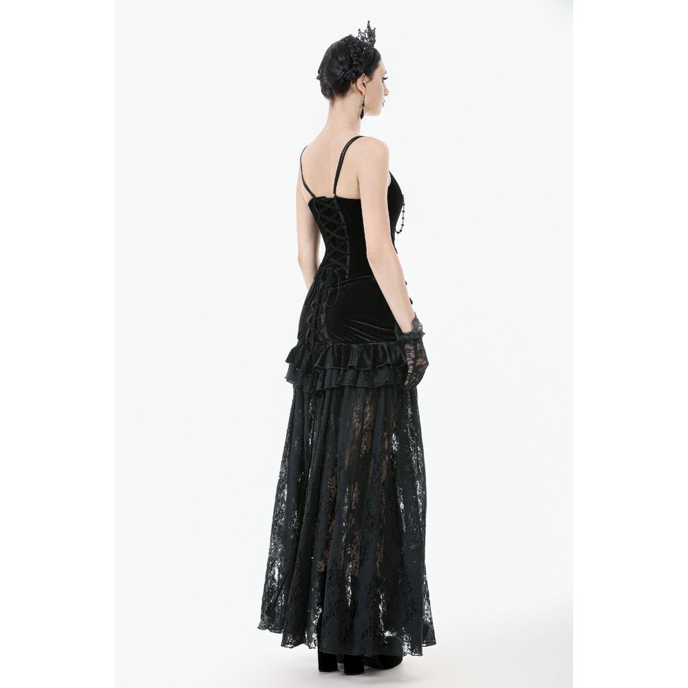 Dark in Love Morrigan Velvet & Lace Chain-Detail Top - DevilGothic DevilGothic