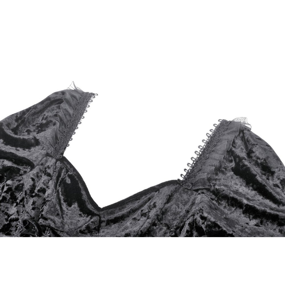 Dark in Love Seraphina Velvet Lace Goth Dress - DevilGothic DevilGothic