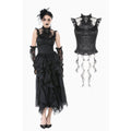 Dark in Love Seraphina Ruched Lace Goth Blouse in Black - DevilGothic DevilGothic