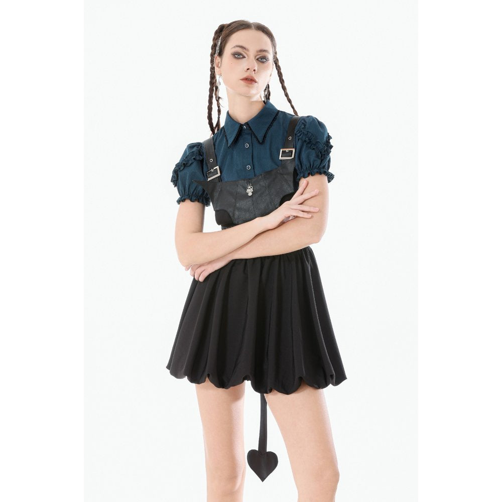 Dark In Love Lilith Bat Harness Bubble Dress - DevilGothic DevilGothic