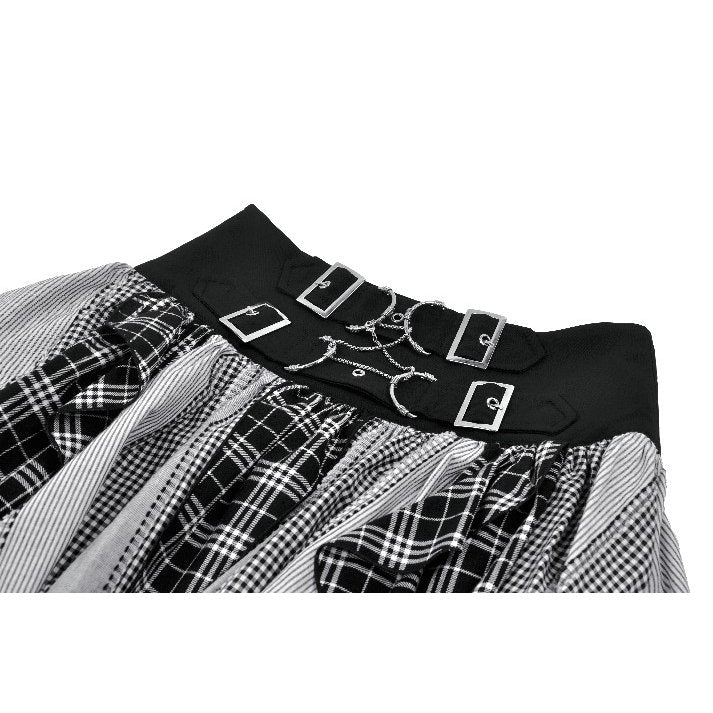 Dark in Love Morrigan Punk Patchwork Skirt - DevilGothic DevilGothic