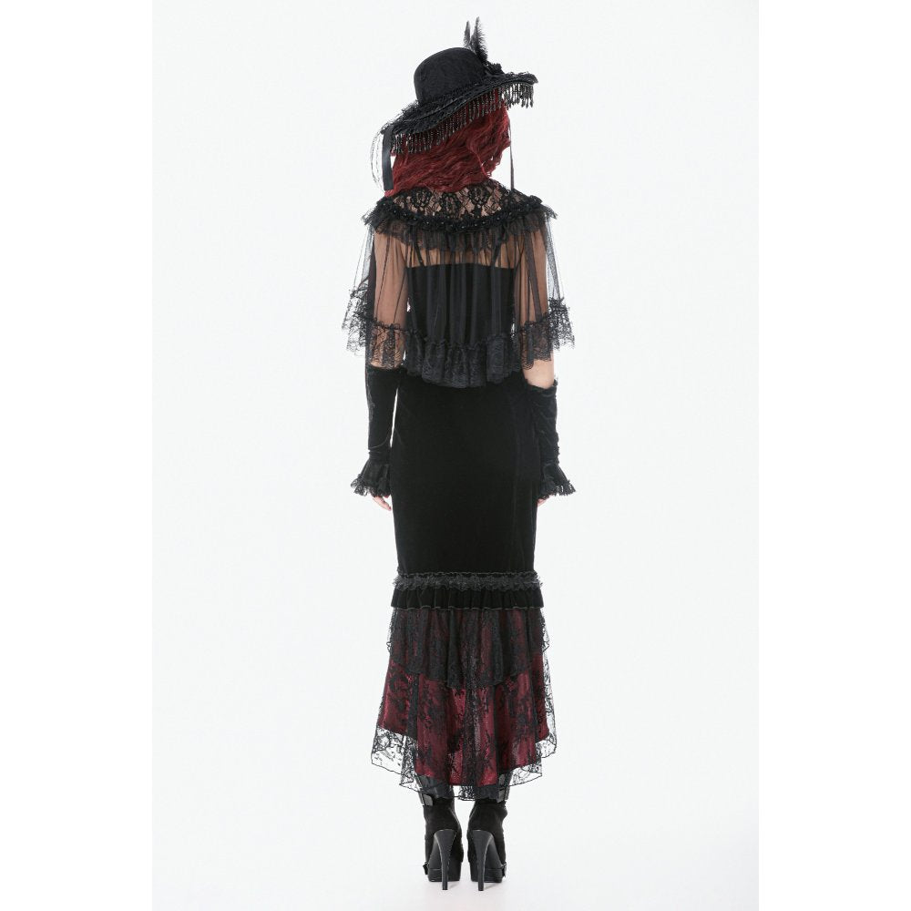Dark in Love Morwenna Gothic Lace Ruffle Capelet - DevilGothic DevilGothic