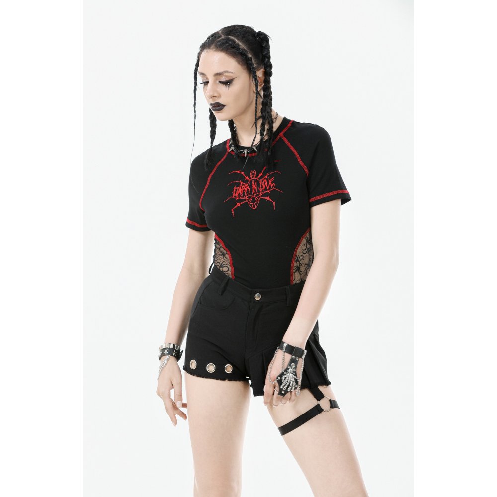 Dark in Love Gwen Pleated Garter Shorts - DevilGothic DevilGothic