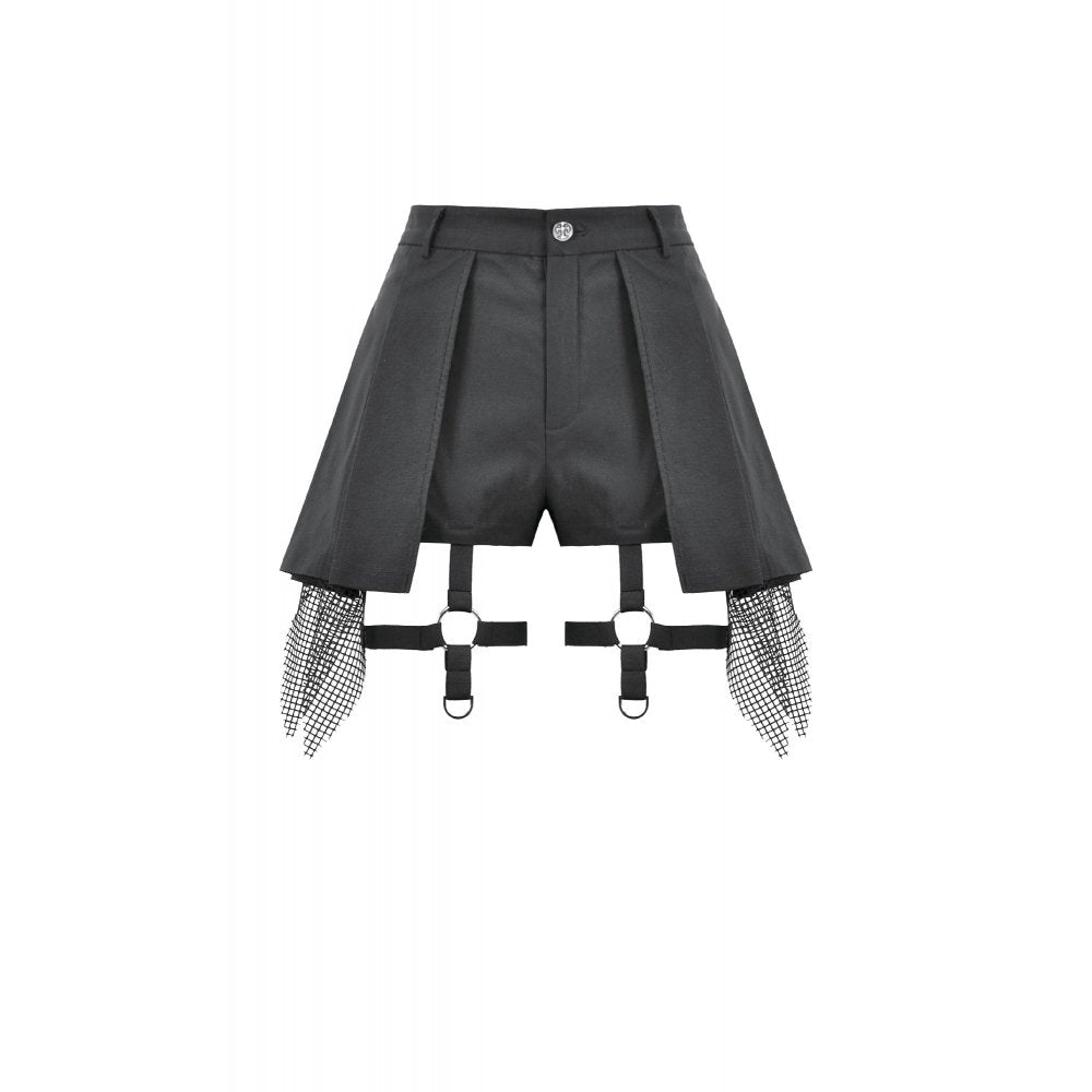 Dark in Love Punk Mesh Layered Skort Shorts