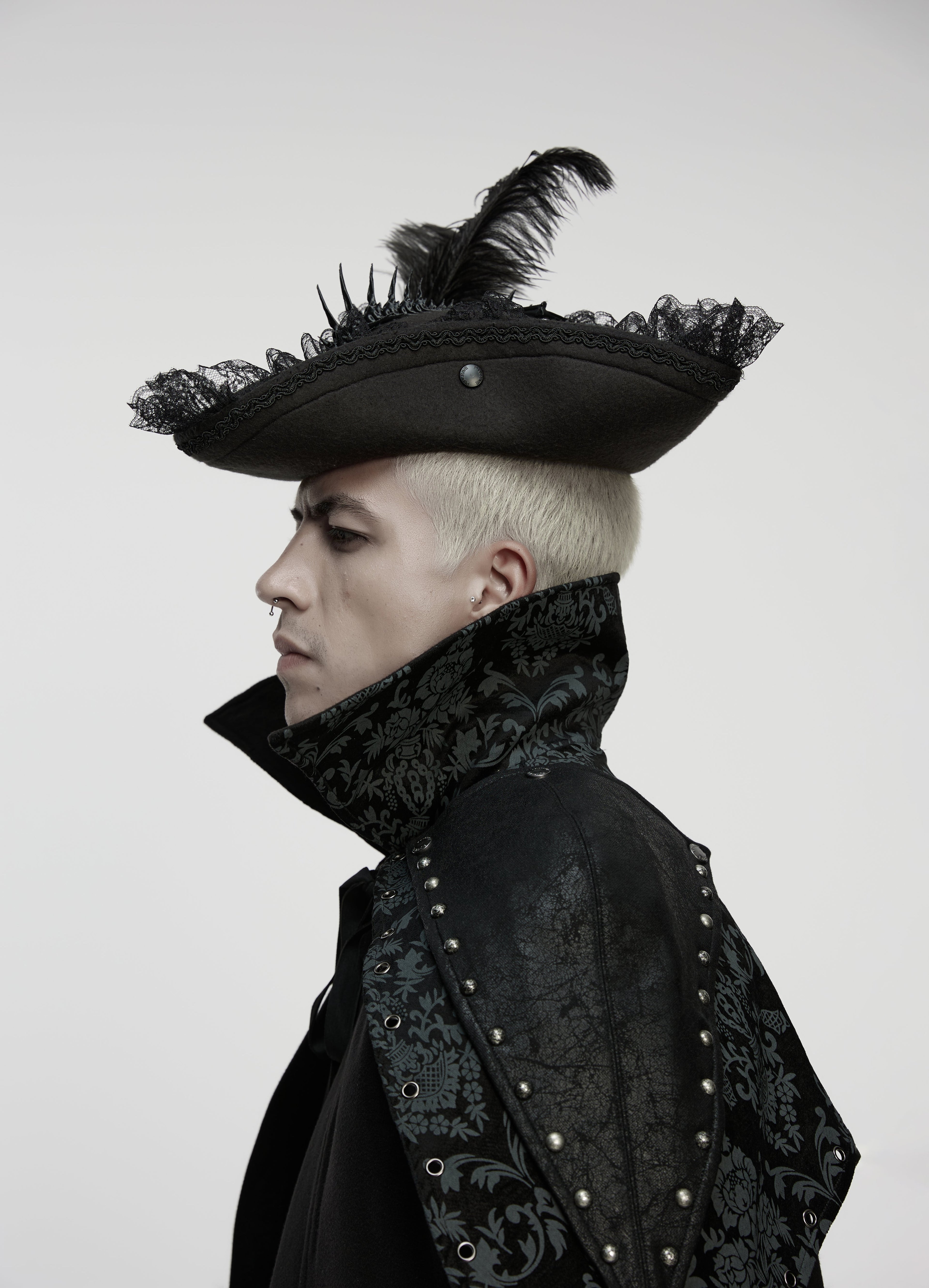 Punk Rave Goth Imprisoned Beast Bone Pirate Hat - DevilGothic DevilGothic