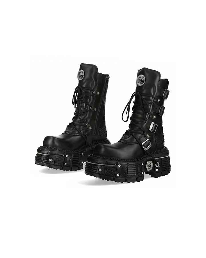 New High-Top Buckled Gothic Boots