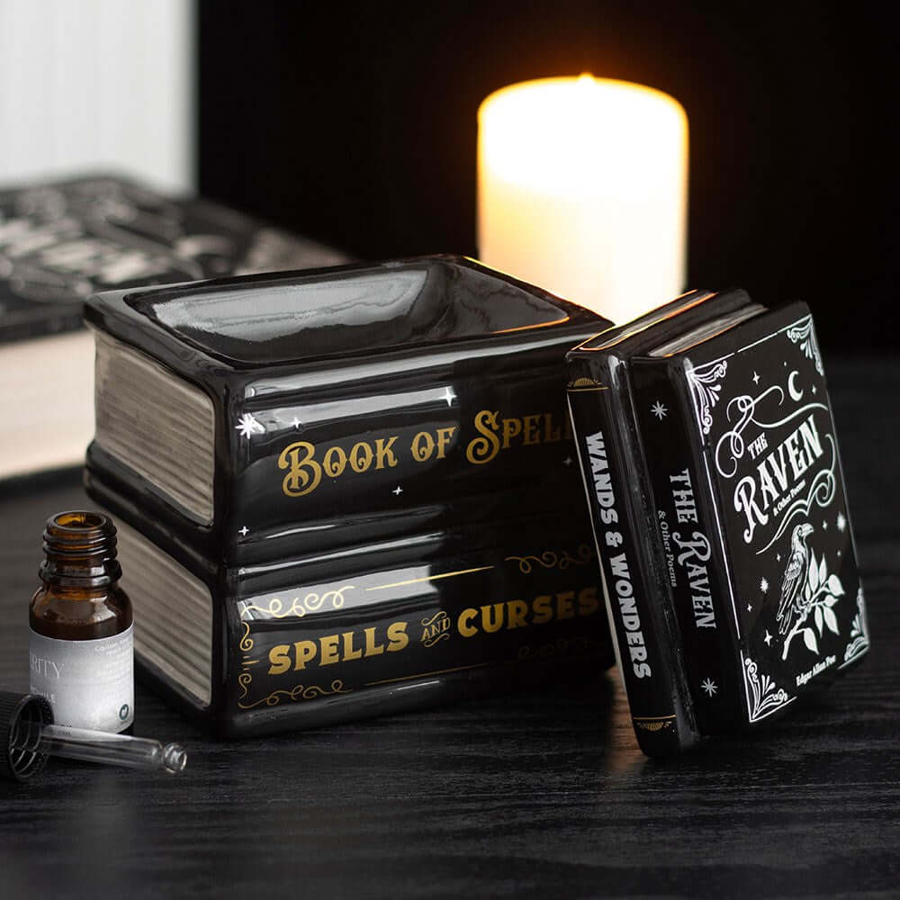 Gothic Gifts Book of Spells Oil Burner and Wax Warmer - DevilGothic DevilGothic