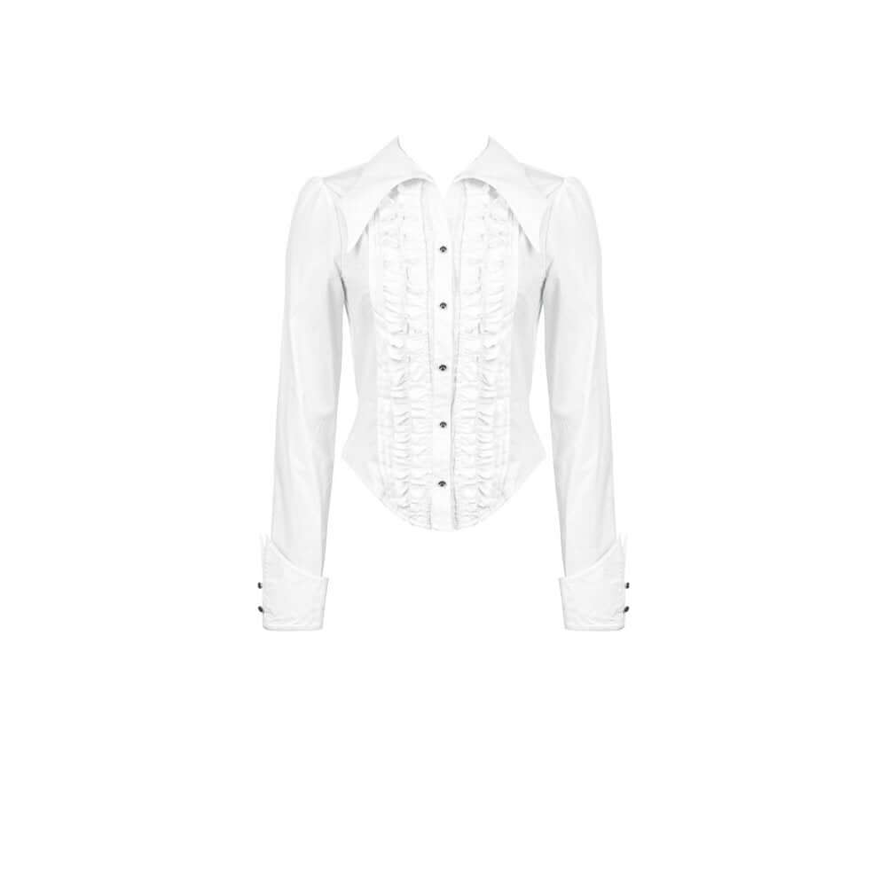 Dark in Love Queeny White Gothic Demon Shirt - DevilGothic DevilGothic
