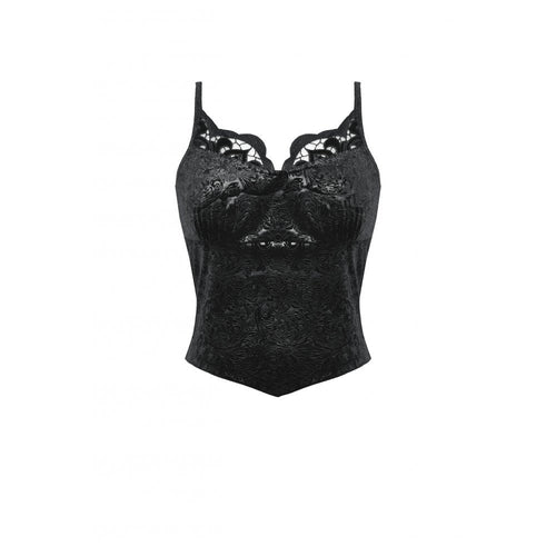 Dark in Love Freya Dark Embossed Velvet Camisole - DevilGothic DevilGothic