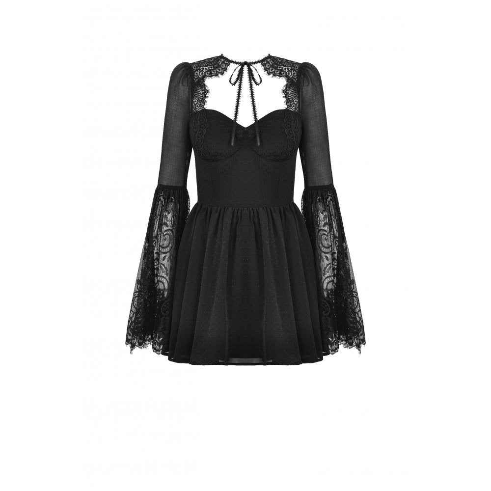 Dark in Love Greta Dark Mystique Gothic Lace-Up Mesh Dress