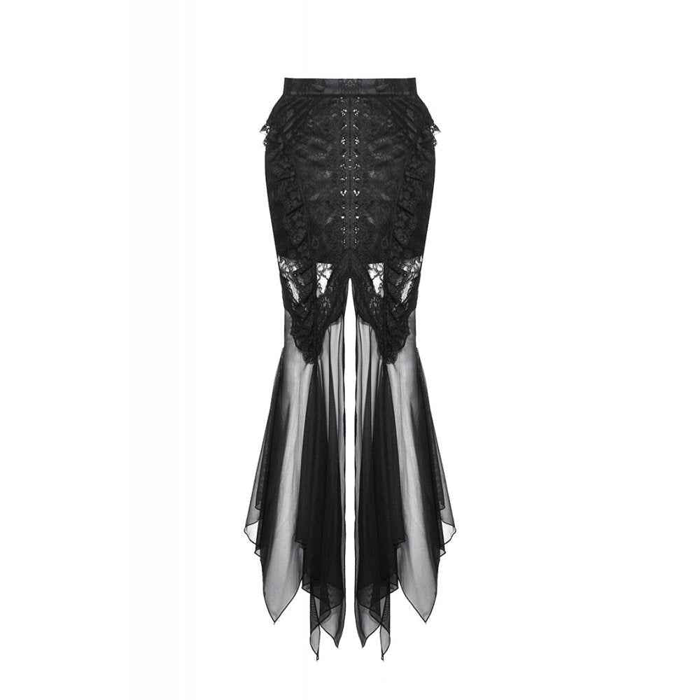 Dark in Love Nevaeh Gothic Lace and Mesh Mermaid Skirt