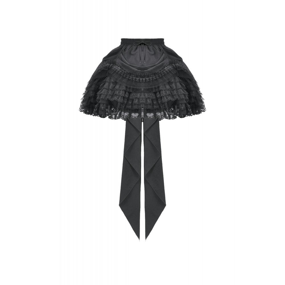 Dark In Love Beatrix Goth Satin Ruffled Overskirt - DevilGothic DevilGothic