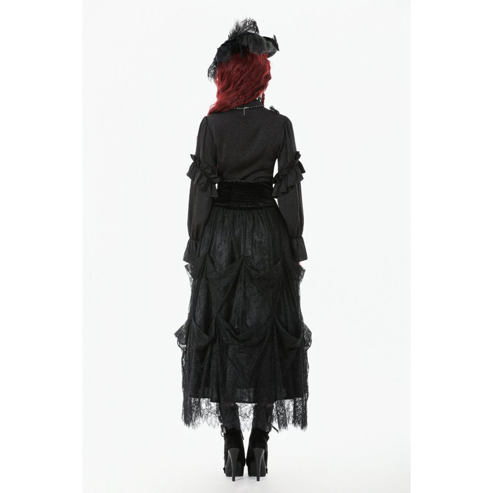 Dark in Love Gloriana Draped Maxi Skirt - DevilGothic DevilGothic