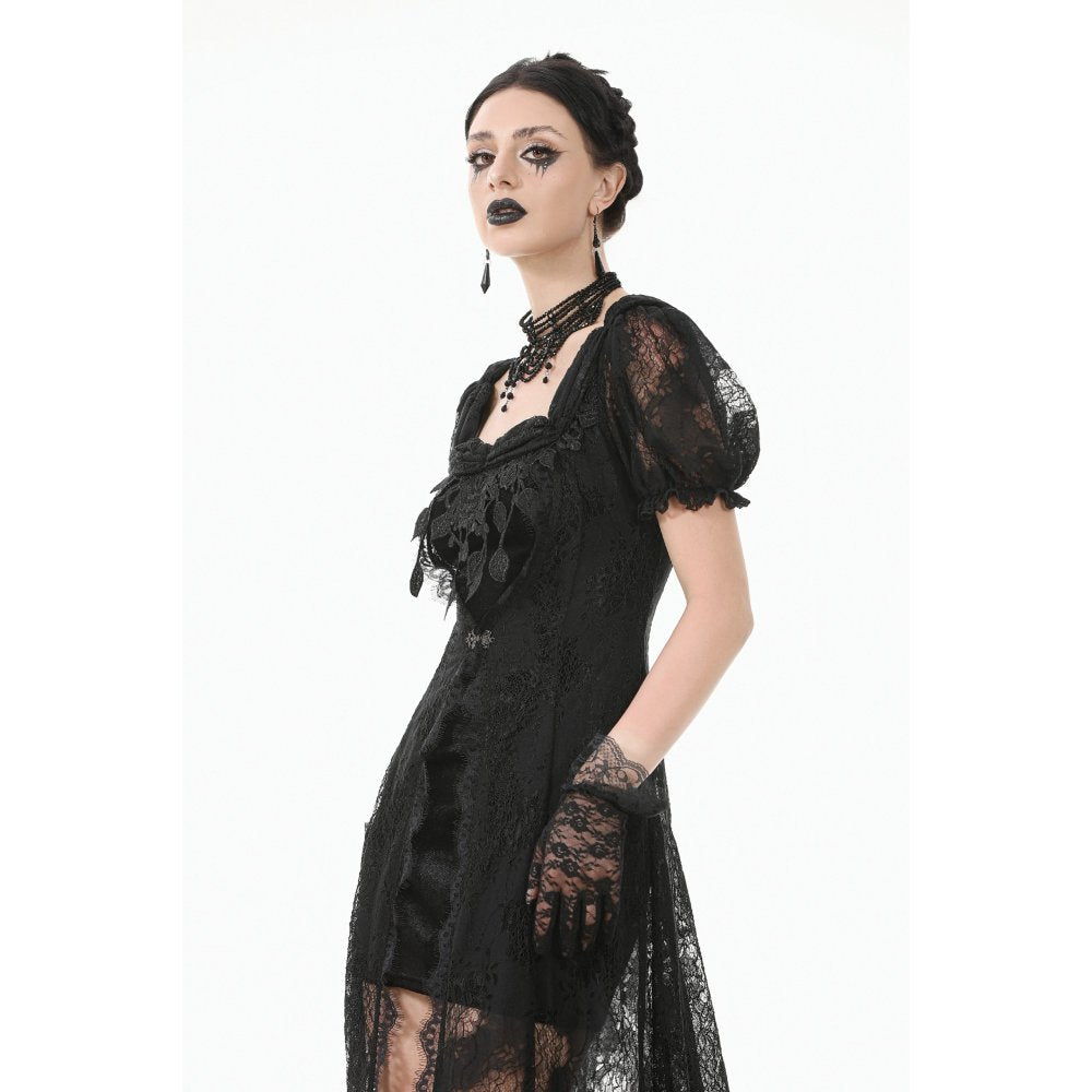 Dark in Love Morwenna Lace Gothic Maxi Dress in Black - DevilGothic DevilGothic