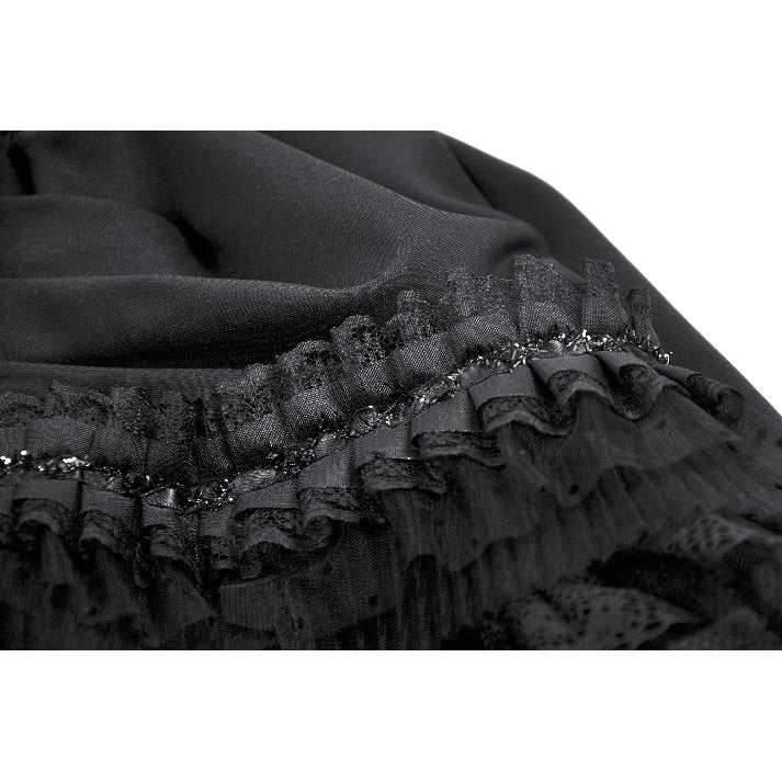 Dark In Love Beatrix Goth Satin Ruffled Overskirt - DevilGothic DevilGothic