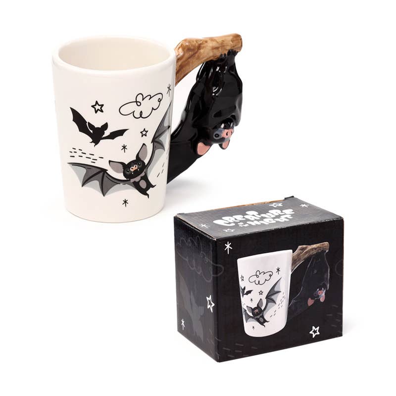 Gothic Gift Bat Ceramic Shaped Handle Mug