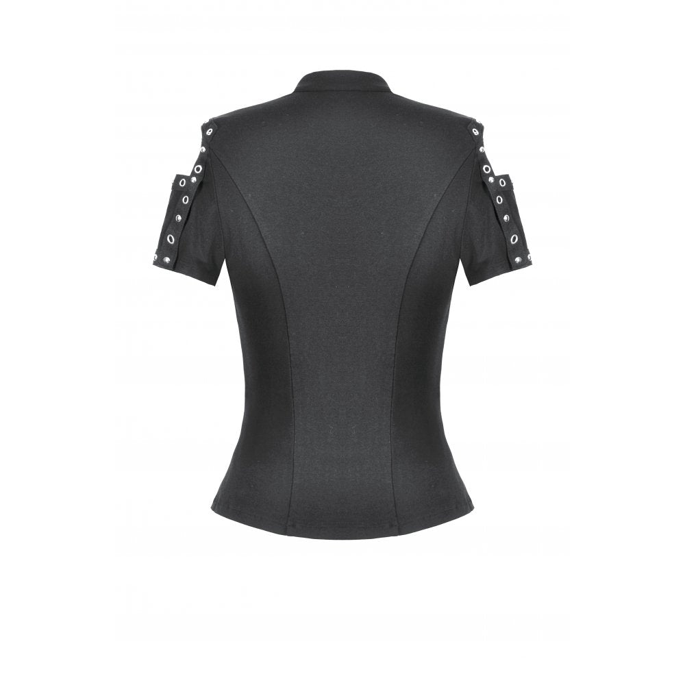 Dark in Love Seraphine Lace Off-Shoulder Goth Top in Black - DevilGothic DevilGothic