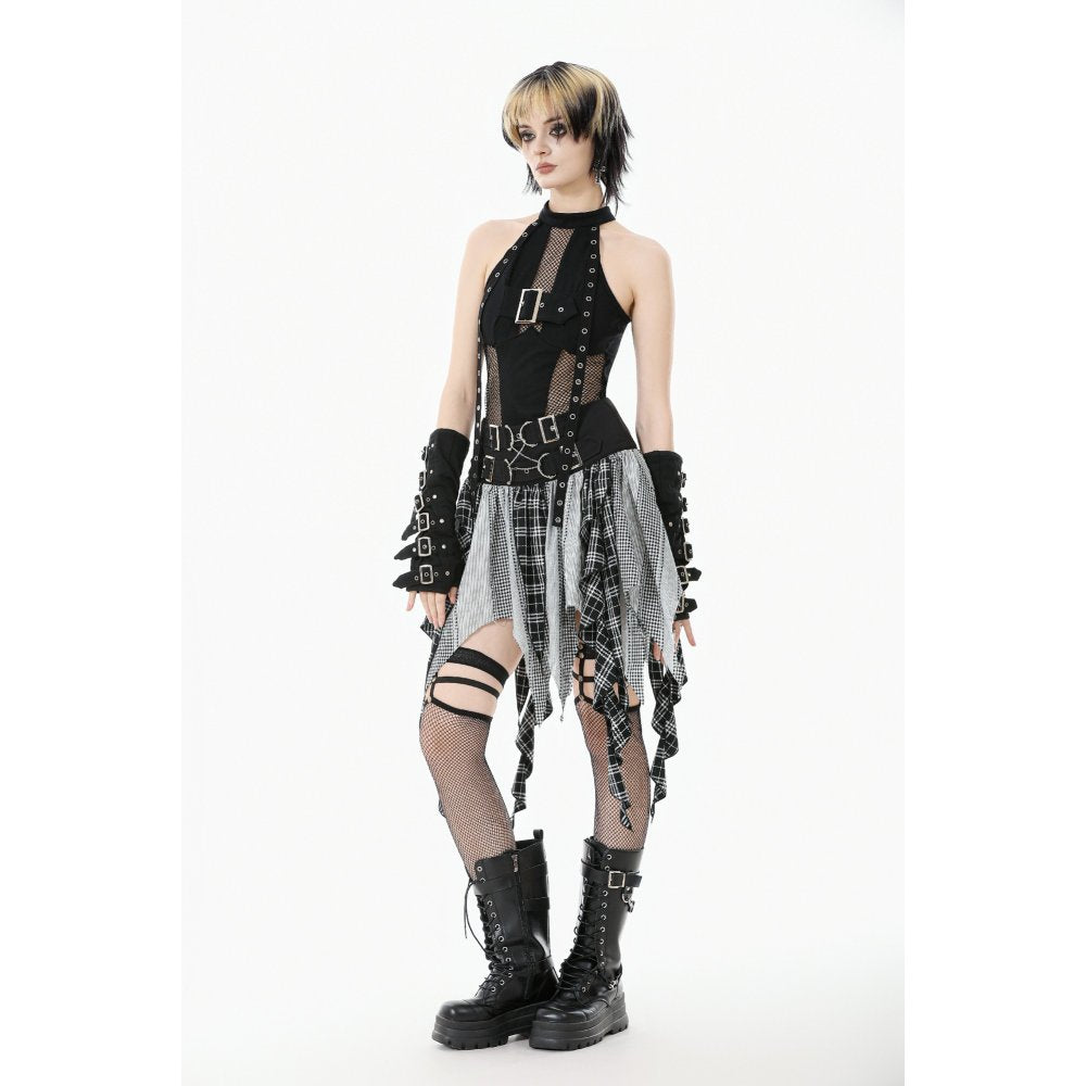 Dark in Love Morrigan Punk Patchwork Skirt - DevilGothic DevilGothic