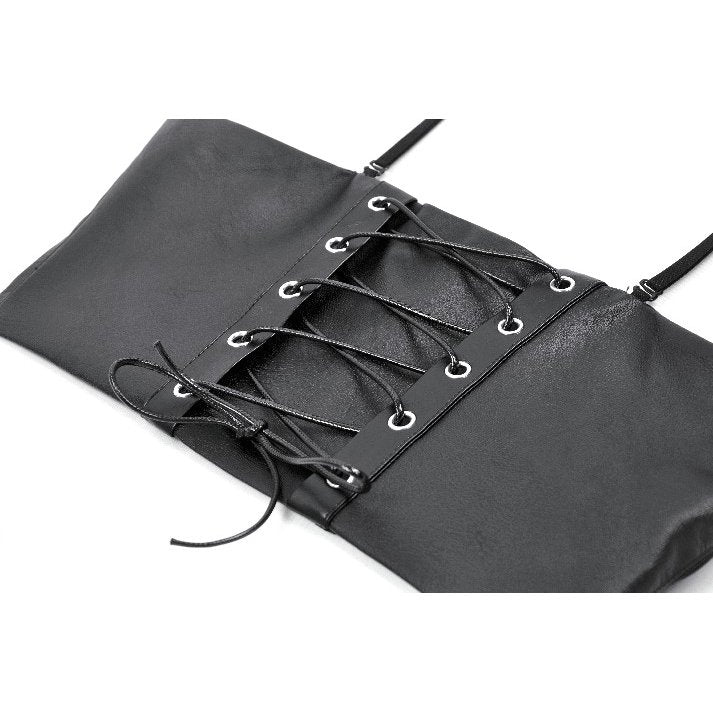 Dark in Love Ravena Buckled Faux Leather Corset Top - DevilGothic DevilGothic