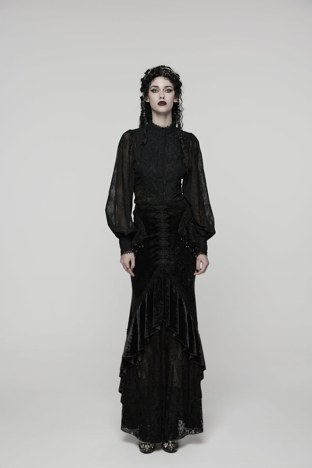 Punk Rave Goth Gorgeous Fishtail Skirt - DevilGothic DevilGothic
