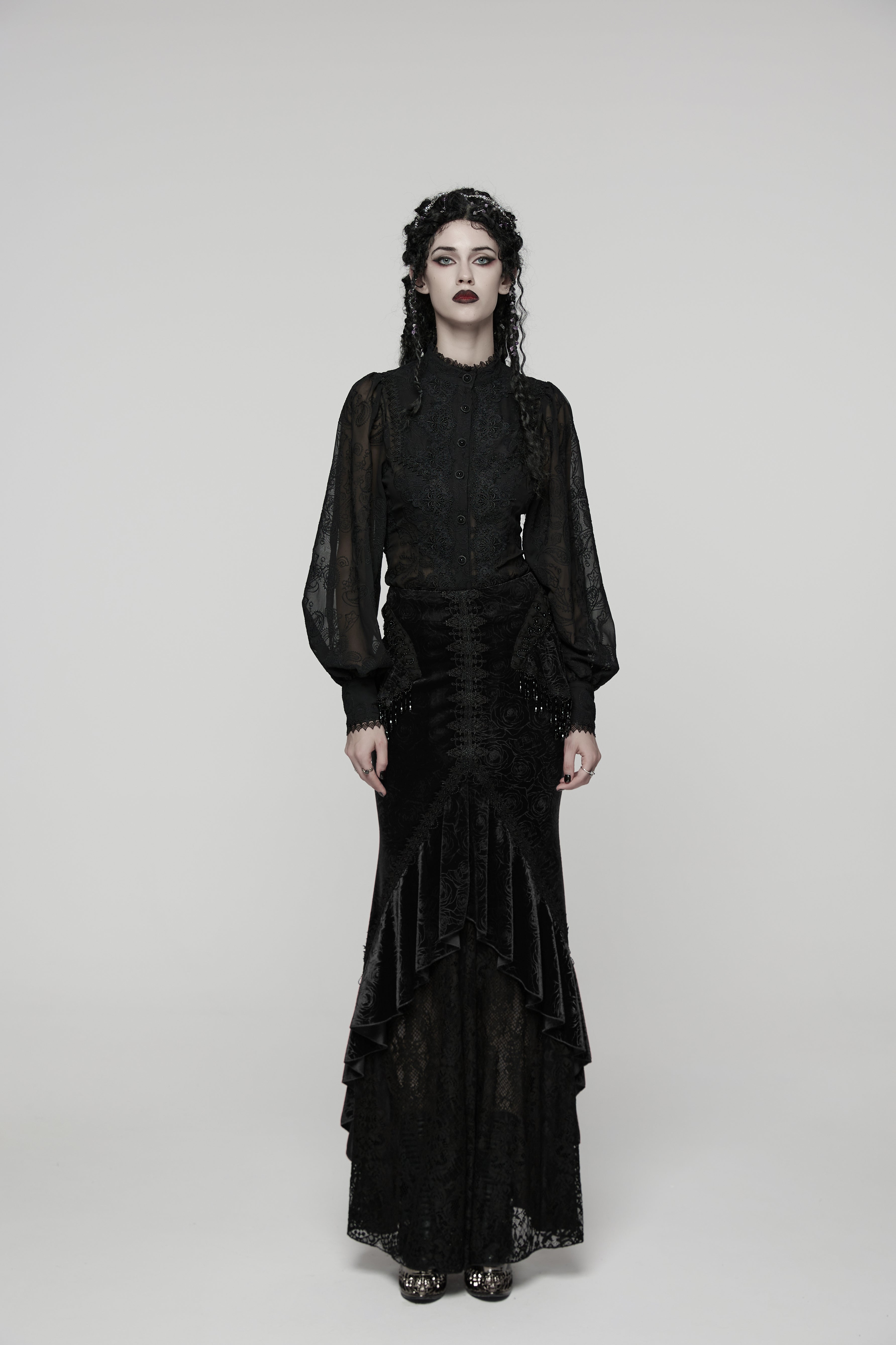 Punk Rave Goth Gorgeous Fishtail Skirt - DevilGothic DevilGothic