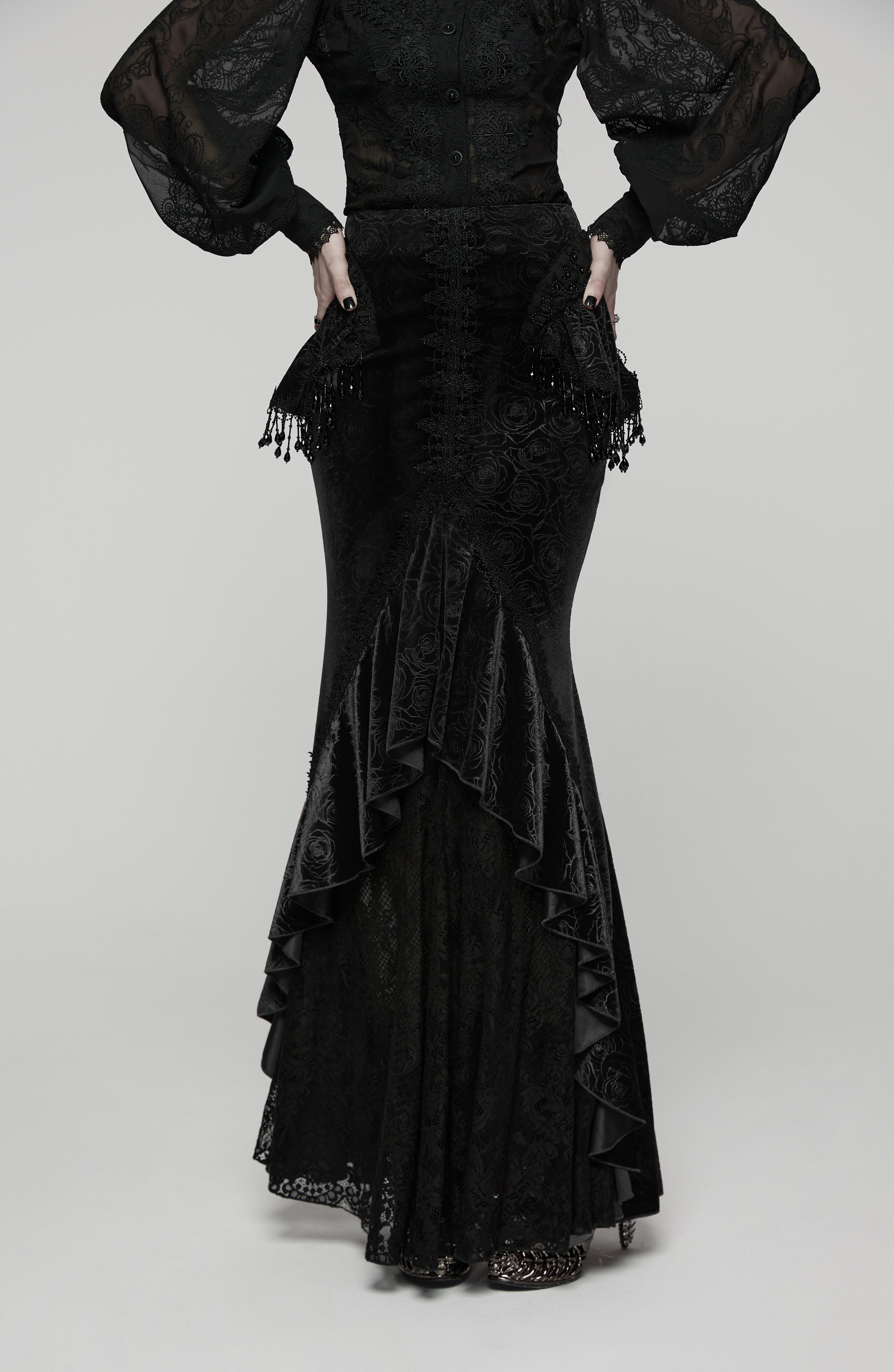 Punk Rave Goth Gorgeous Fishtail Skirt - DevilGothic DevilGothic