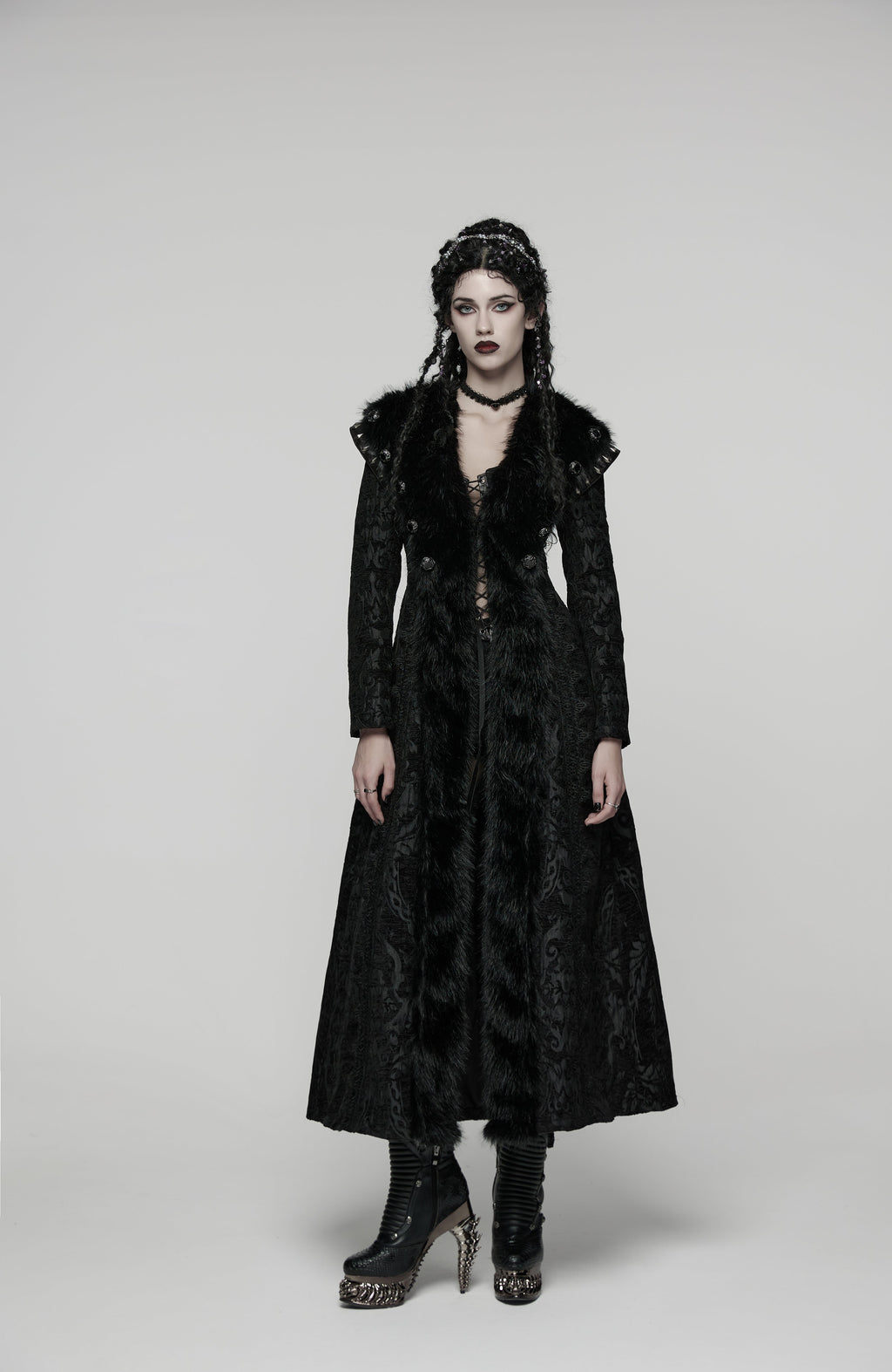 Punk Rave Goth Gorgeous Plush Coat - DevilGothic DevilGothic