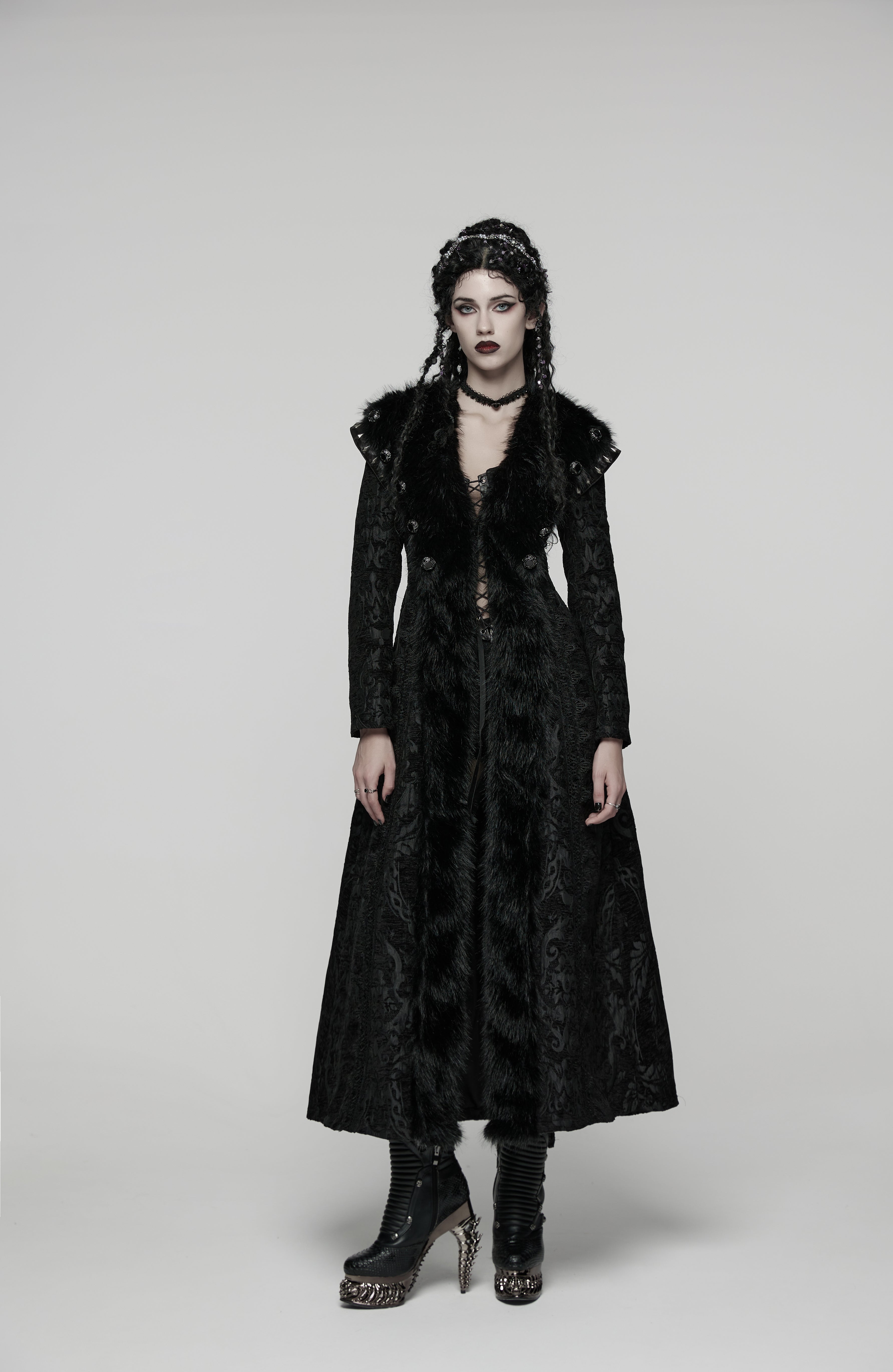 Punk Rave Goth Gorgeous Plush Coat - DevilGothic DevilGothic