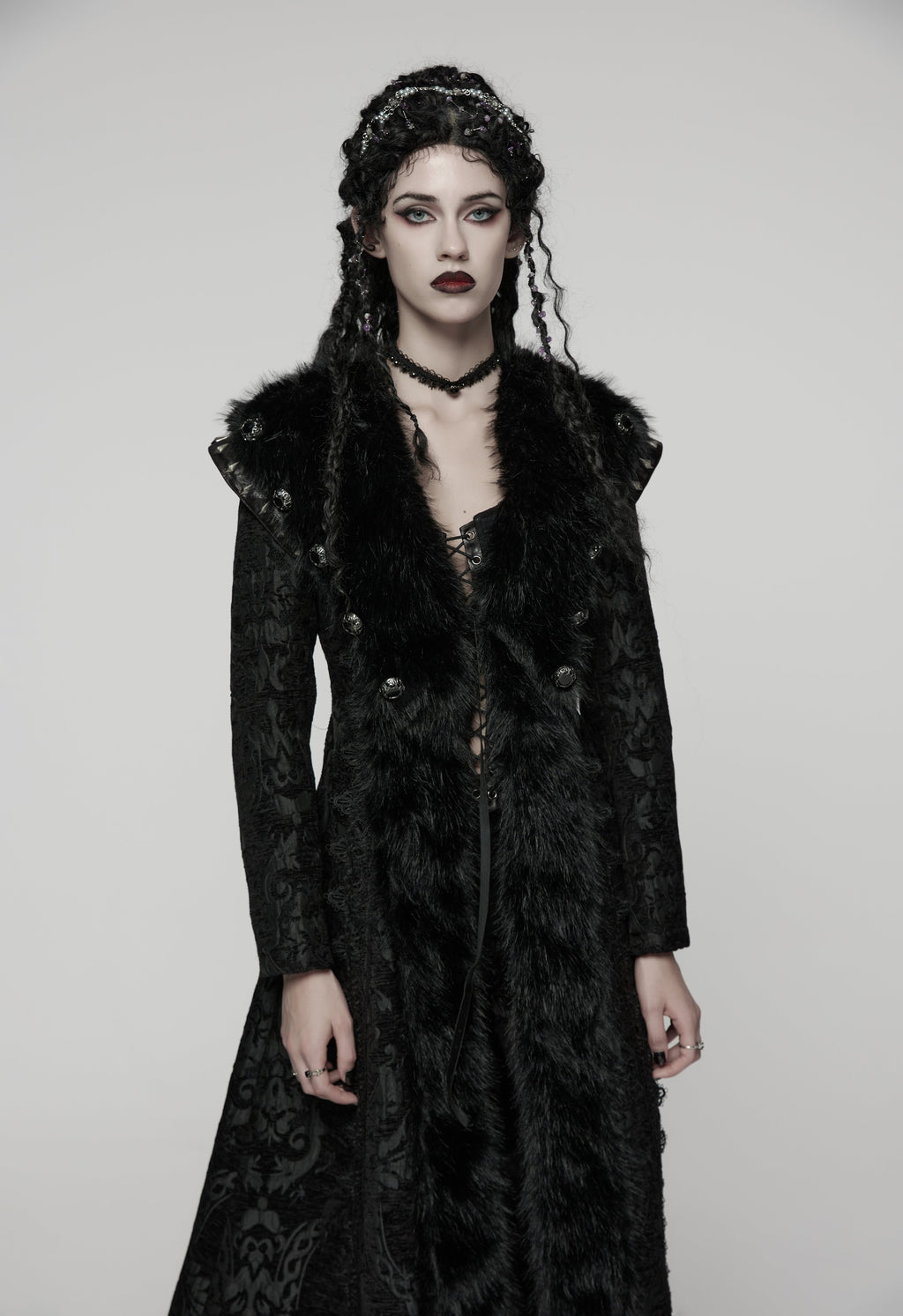 Punk Rave Goth Gorgeous Plush Coat - DevilGothic DevilGothic
