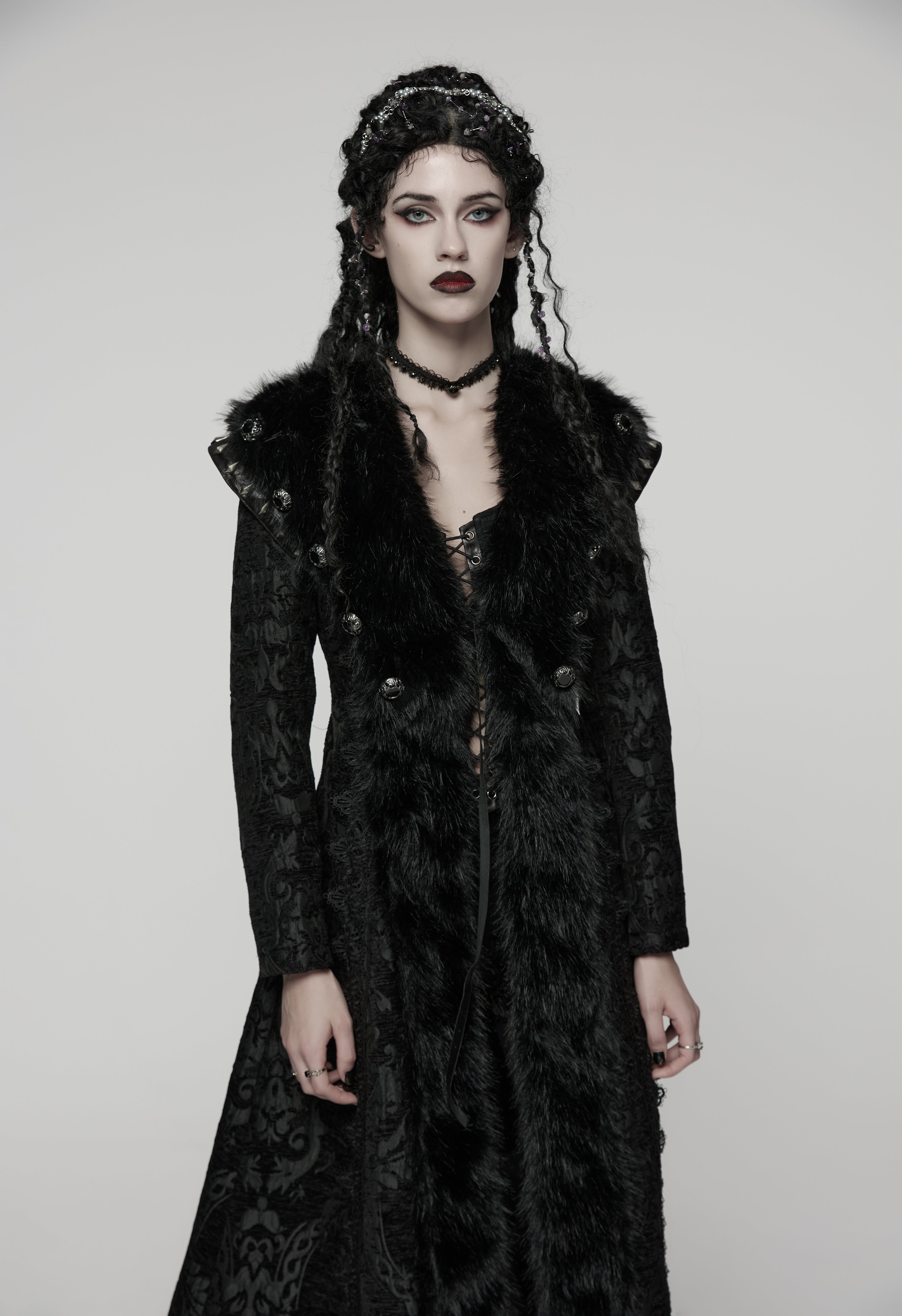 Punk Rave Goth Gorgeous Plush Coat - DevilGothic DevilGothic