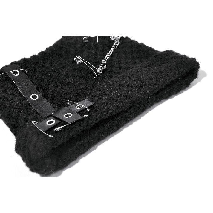 Dark In Love Mina Punk Metal Knit Hat - DevilGothic DevilGothic