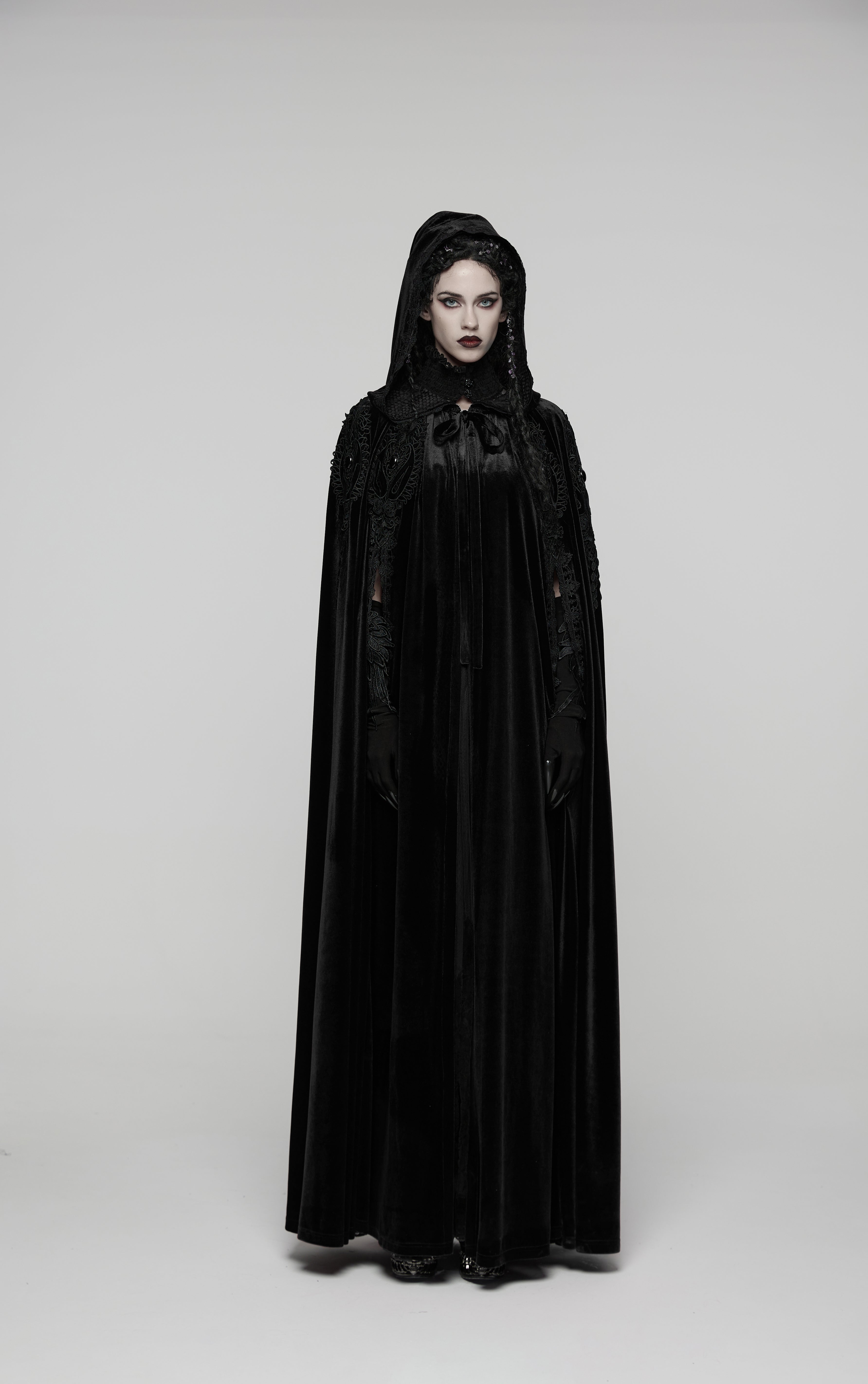 Punk Rave Goth Velvet Cloak – Black - DevilGothic DevilGothic