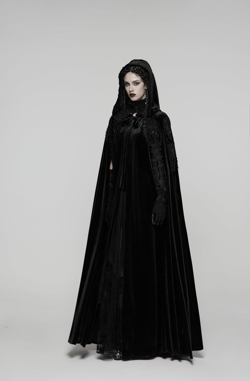 Punk Rave Goth Velvet Cloak – Black - DevilGothic DevilGothic
