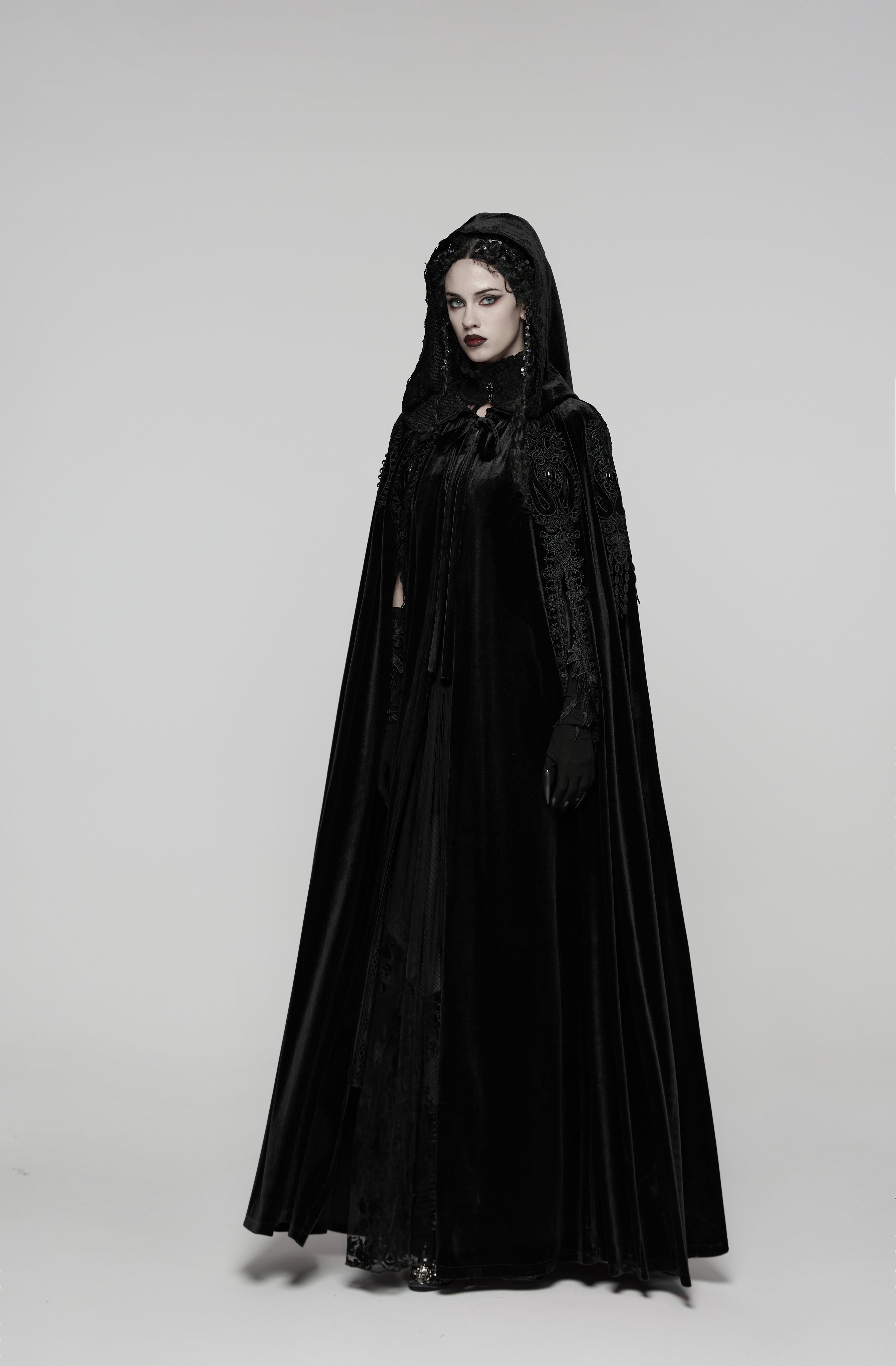 Punk Rave Goth Velvet Cloak – Black - DevilGothic DevilGothic