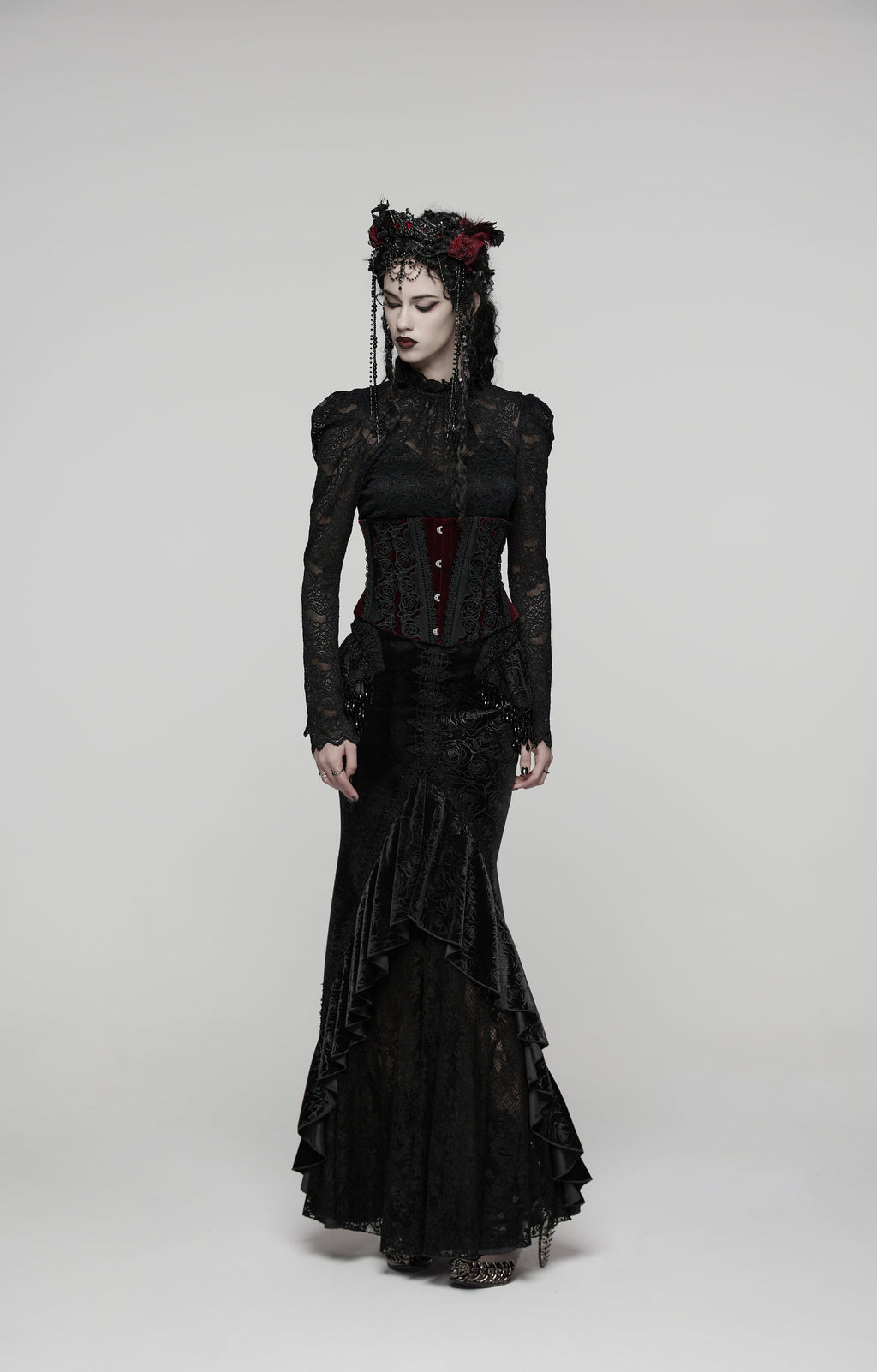 Punk Rave Goth Gorgeous Fishtail Skirt - DevilGothic DevilGothic