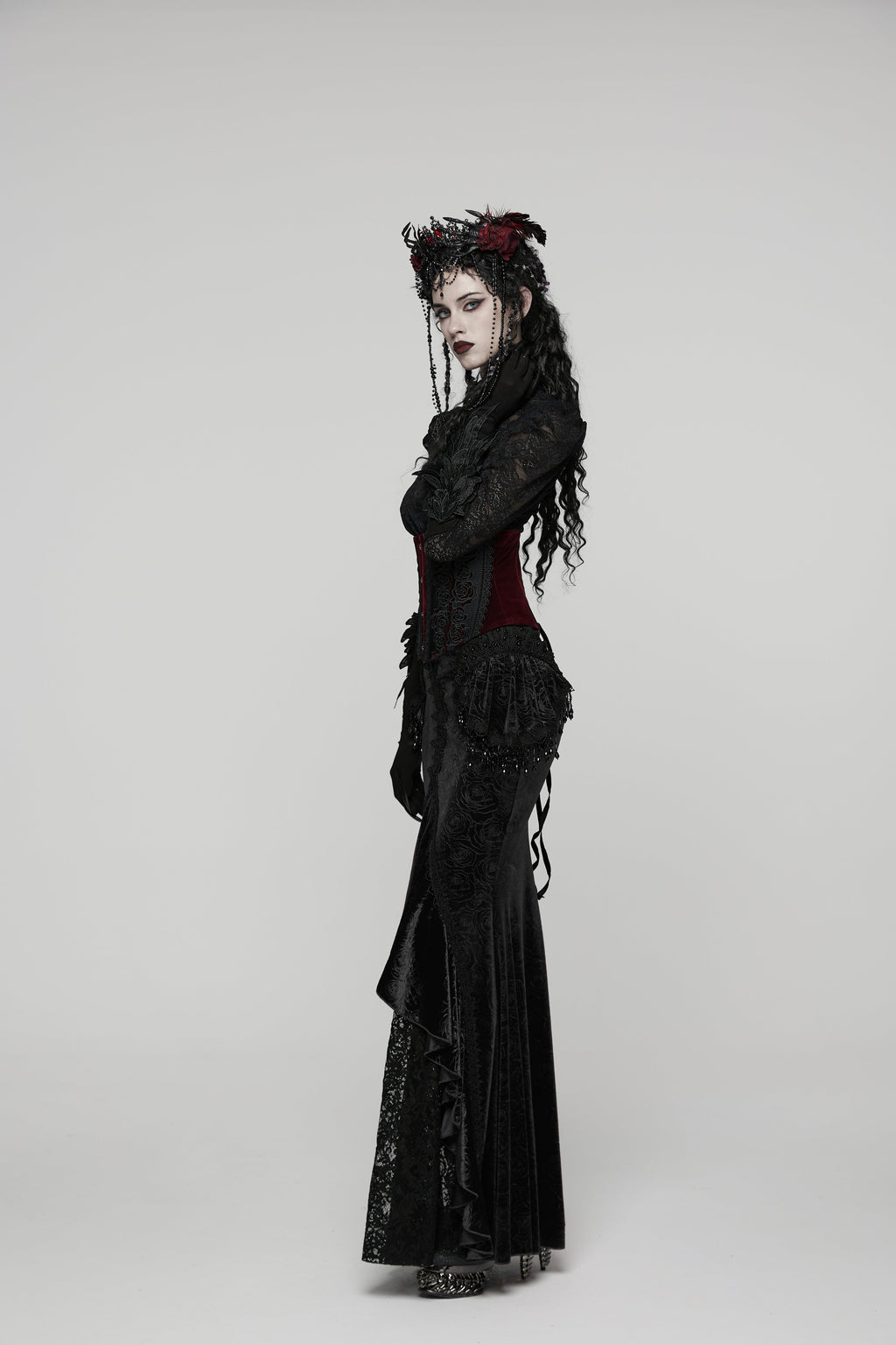 Punk Rave Goth Gorgeous Fishtail Skirt - DevilGothic DevilGothic