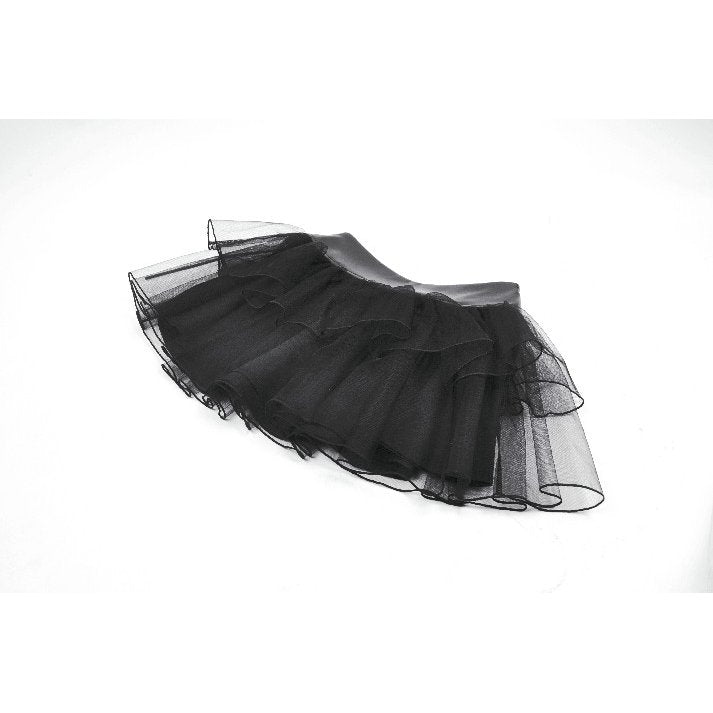 Dark in Love Bonded Tulle Layered Goth Mini Skirt in Black - DevilGothic DevilGothic