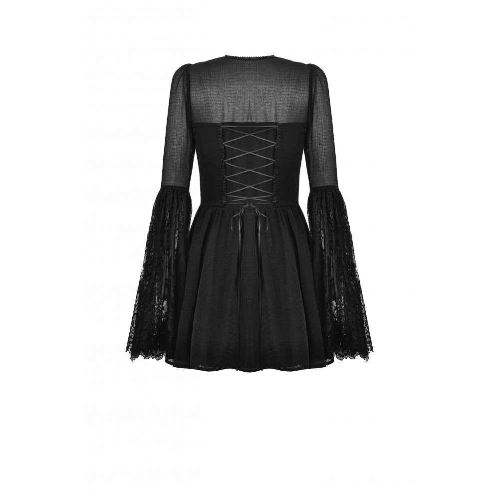 Dark in Love Greta Dark Mystique Gothic Lace-Up Mesh Dress