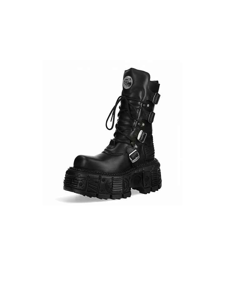 New High-Top Buckled Gothic Boots