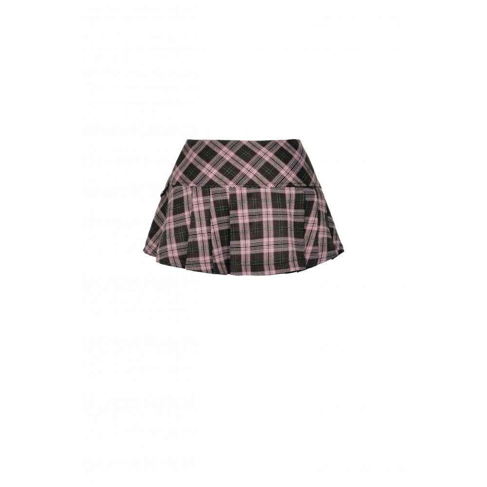 Dark in Love Rowan Punk Pink Plaid Mini Skirt
