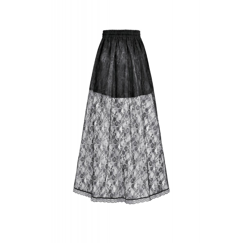 Dark in Love Sabina High-Low Sheer Lace Skirt - DevilGothic DevilGothic