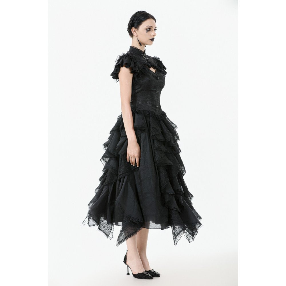Dark in Love Seraphine Lace Shoulder Goth Top - DevilGothic DevilGothic