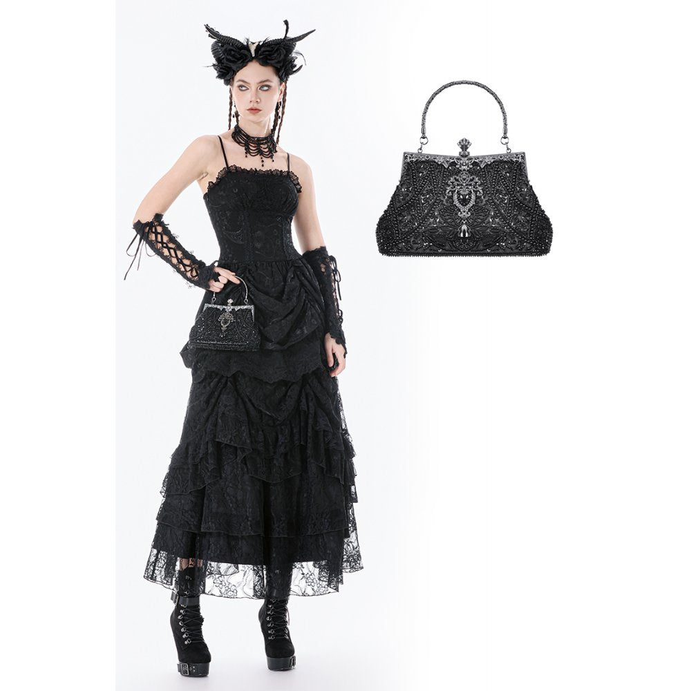 Dark In Love Celestine Vintage Beaded Gilded Evening Bag - DevilGothic DevilGothic